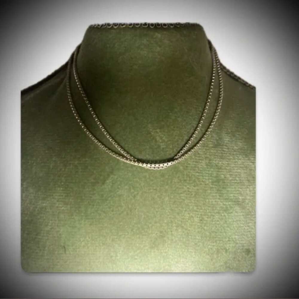 Solid Sterling Silver Box Chain Necklace
